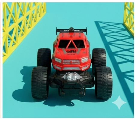 لعبة سيارة وحشية (Monster Truck) حمراء بريموت كنترول - للأطفال