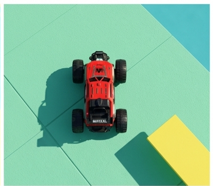 لعبة سيارة وحشية (Monster Truck) حمراء بريموت كنترول - للأطفال